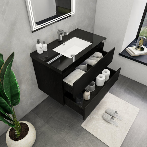 Belli 36 inch Wall Mounted Single Bathroom Vanity Set