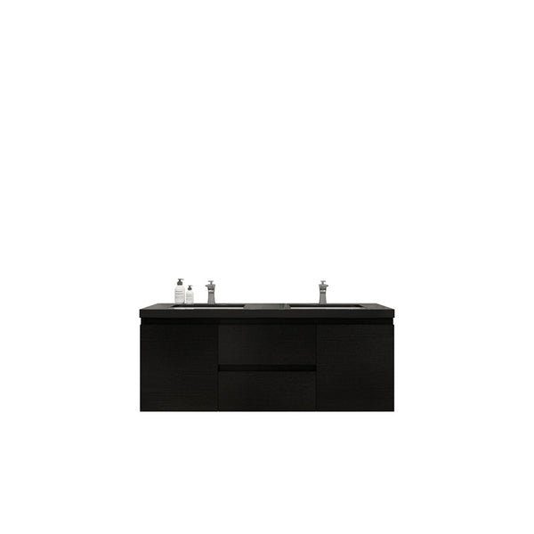 Belli 60 Inch Double Sink Wall Mounted Bathroom Vanity Set